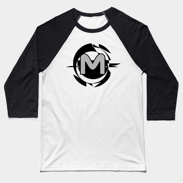 Futuristic Modern Letter M Baseball T-Shirt by DepicSpirit